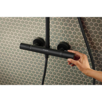 Coloană de duș Hansgrohe, Activera S, cu baterie termostatică Ecostat Fine, negru mat